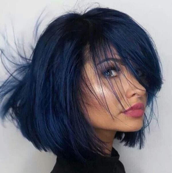 Mavi siyah saç rengi palette