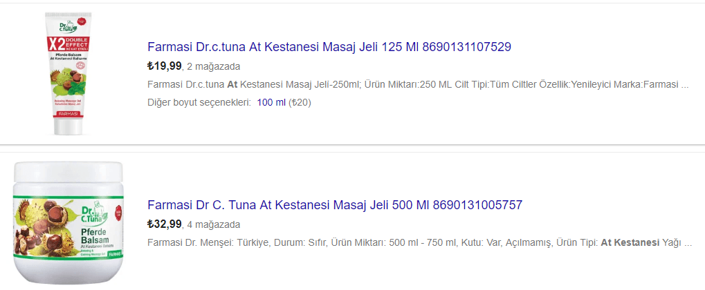 Farmasi Dr C Tuna At Kestanesi Masaj 500 Ml Jeli Fiyatlari